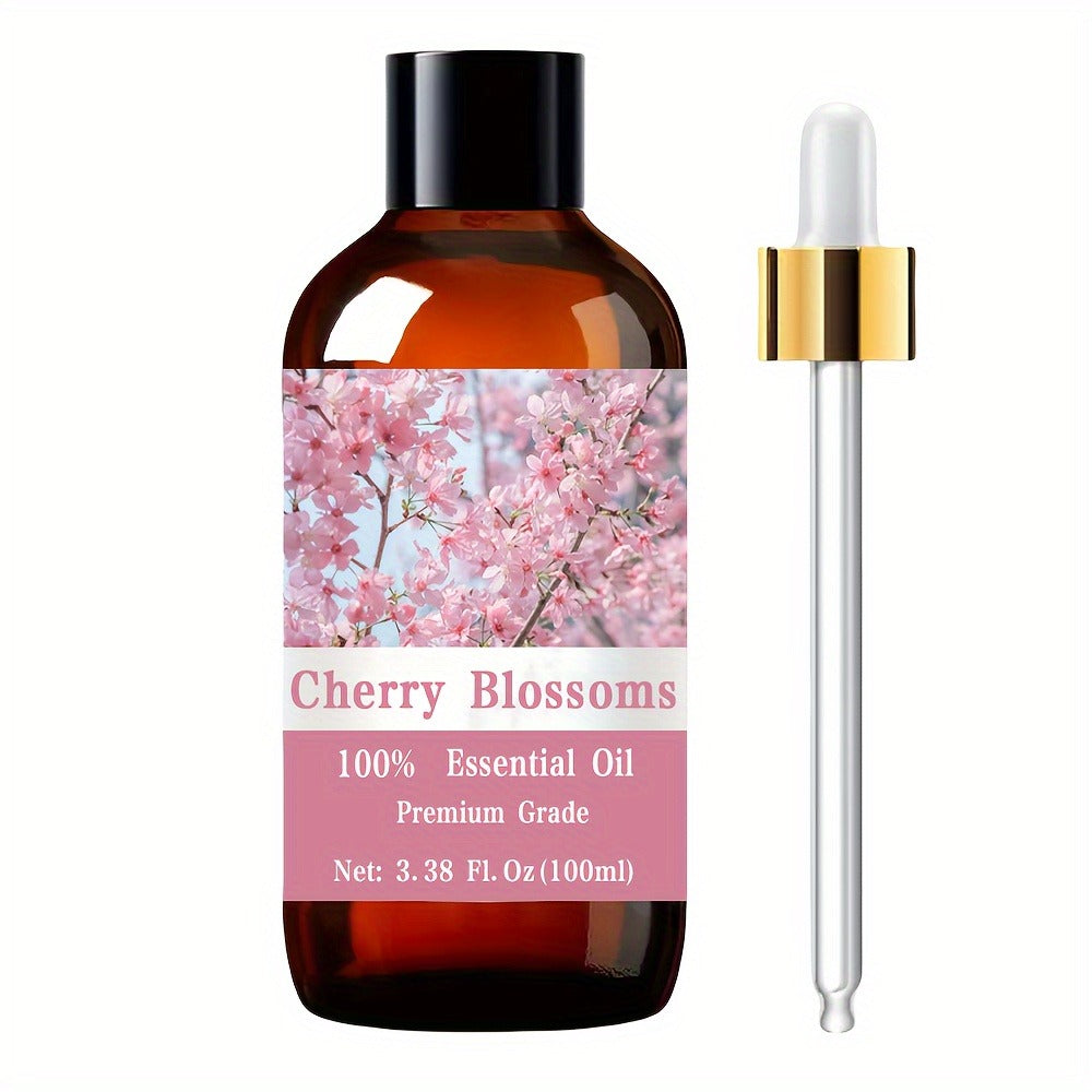 Aromatherapy Oil Cherry Blossom Floral Body Oil in 100ml Bottle for Massage, Meditation and Personal Care