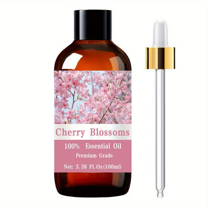 Aromatherapy Oil Cherry Blossom Floral Body Oil in 100ml Bottle for Massage, Meditation and Personal Care
