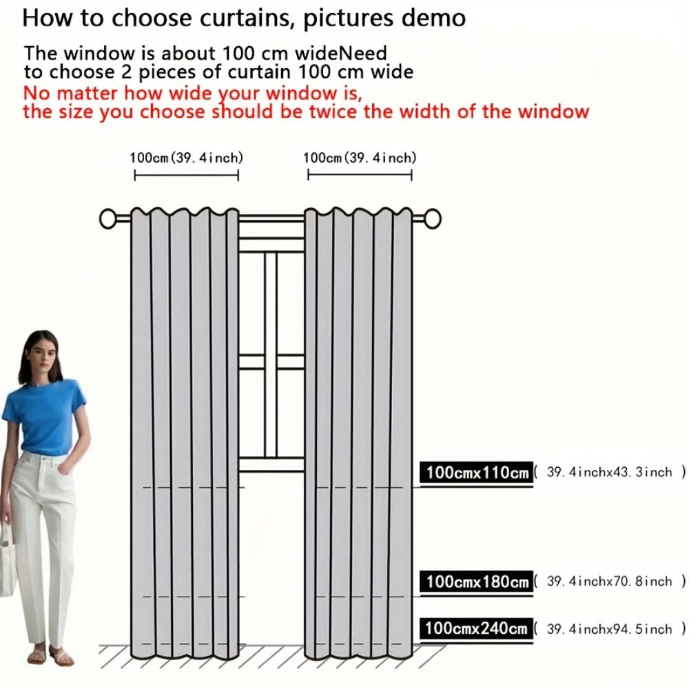 Two-Panel Floral Lace Window Curtain Set with Rod-Pocket Top, Three Colors and Six Metric Size Options