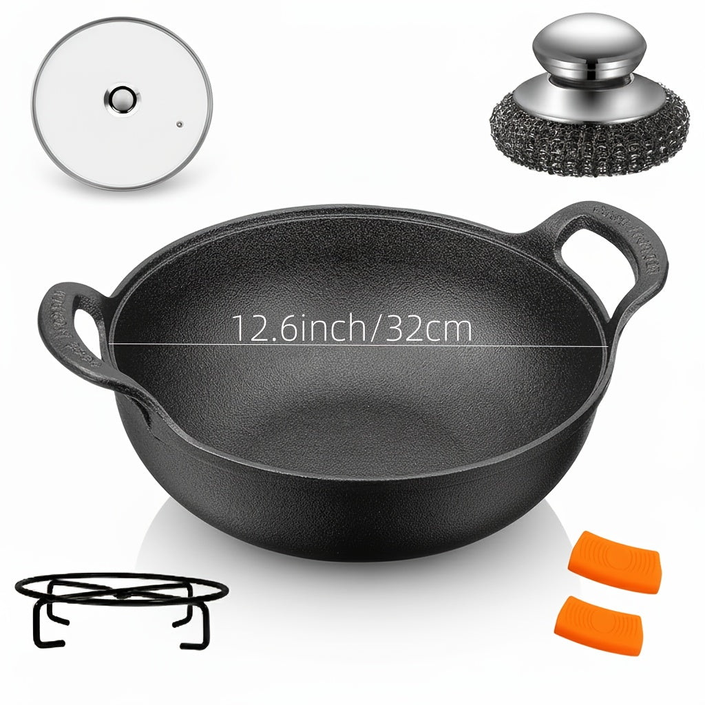 Cast Iron Cookware Collection with Eight Skillet, Dutch Pot, Griddle, Baking Tray and Set Configurations