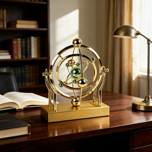 Perpetual Motion Pendulum Desk Decor - Cosmic Swing Solar System Planets Atomic Model Science Demonstration Self-Running No Battery Office Home Physics Gift