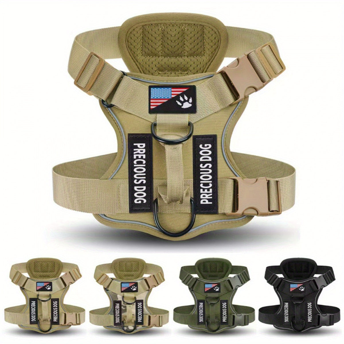 Reflective No-Pull Dog Harness with Patches – Adjustable Soft Mesh Vest Harness for Small, Medium & Large Dogs | S, M, L, XL