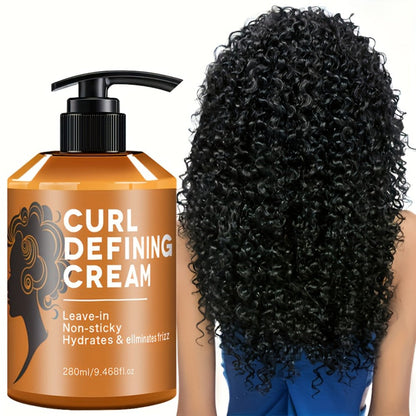 280ml Curl Styling Cream with Argan and Jojoba Oils in an Amber Leave-In Pump Bottle for Wavy Hair