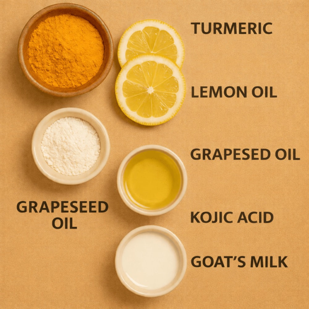 Kojic Acid Turmeric Soap Bar Handmade 3-Pack & 5-Pack – Lemon Oil Coconut Oil Goat Milk Brightening Cleansing Bar for Face & Body Acne Dark Spots Hyperpigmentation Radiant Skin