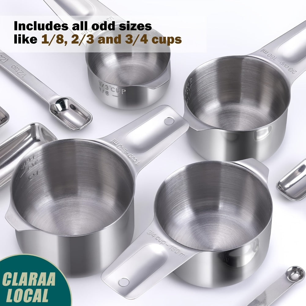 Measuring Cups and Spoons Set Stainless Steel 13-Piece 20-Piece with Leveler Dishwasher Safe Baking Measuring Set for Dry Wet Ingredients Kitchen Cooking Baking Gift