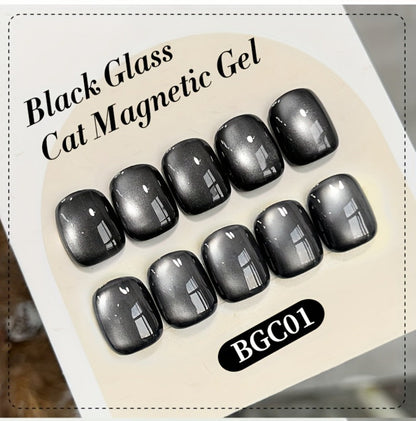 Gel Nail Polish in 10ml Black Magnetic Cat-Eye with Glass-Bead Shimmer, BGC01 or MY49 for Shimmer Art