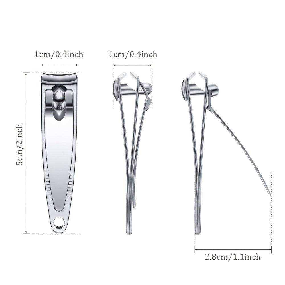 Silver Nail Clippers Bulk Pack, 100-Piece Set with Concave Cutting Edges, Tapered Corners and Lever Handles