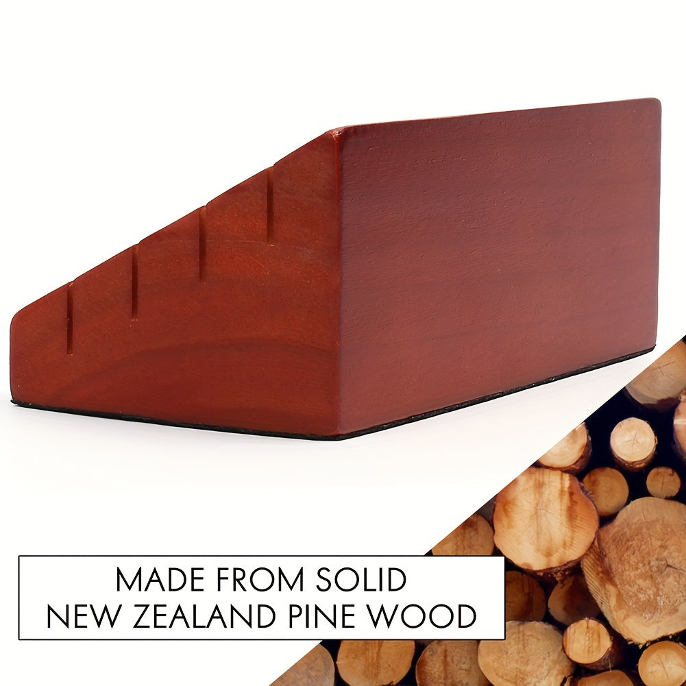 Two-Piece Wood-Look Playing Card Holder Set with Four Ascending Slots and Capacity for Up to 40 Cards Each