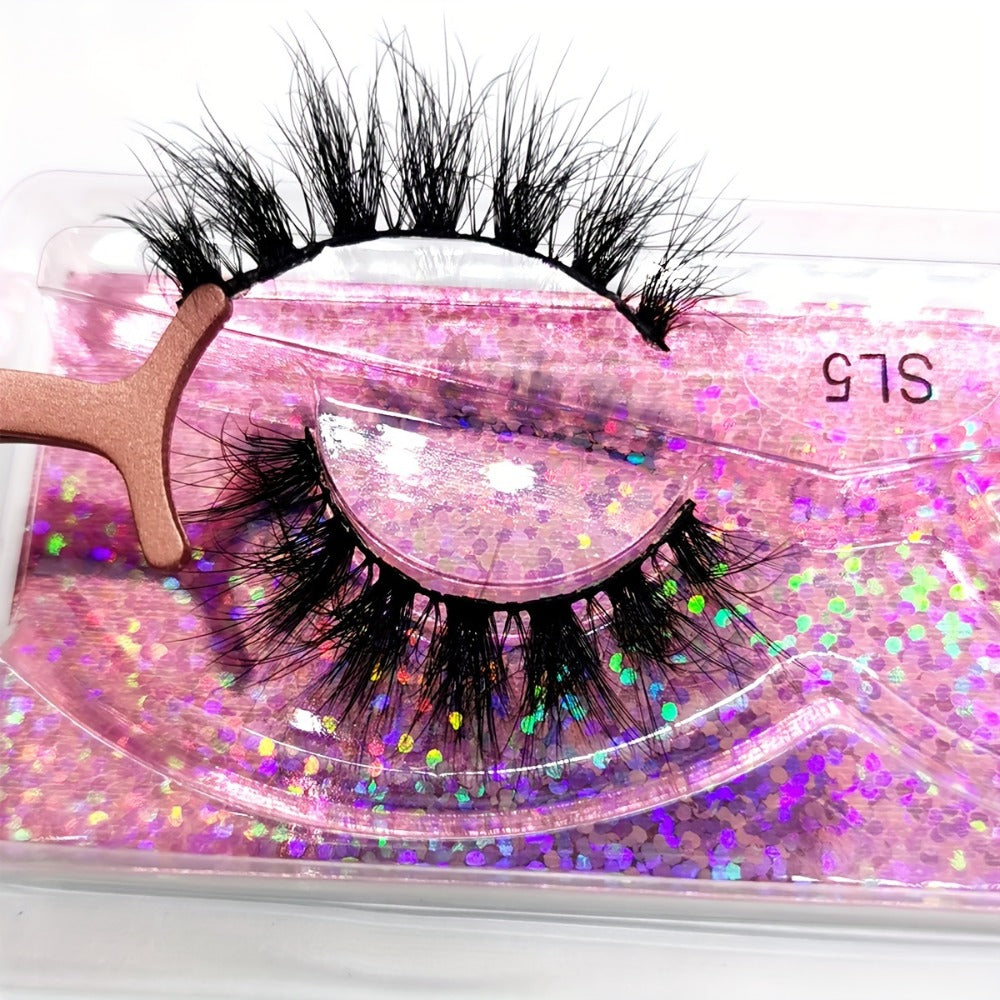 DD Curl False Eyelashes Multipack with 20 Pairs across Five Mixed Styles in Glitter-Top Round Cases