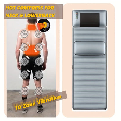 Full Body Shiatsu Massage Mattress, 10-Zone Vibration with Neck Kneading & Hot Compress for Home or Salon Spa Use