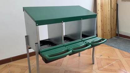 Metal Chicken Nesting Box Galvanized Steel 3-10 Compartment Roll-Away
