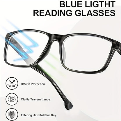 Reading Glasses – Twelve-Pair Blue-Light Reader Bulk Set with Anti-Glare Lens Feature for Home and Office