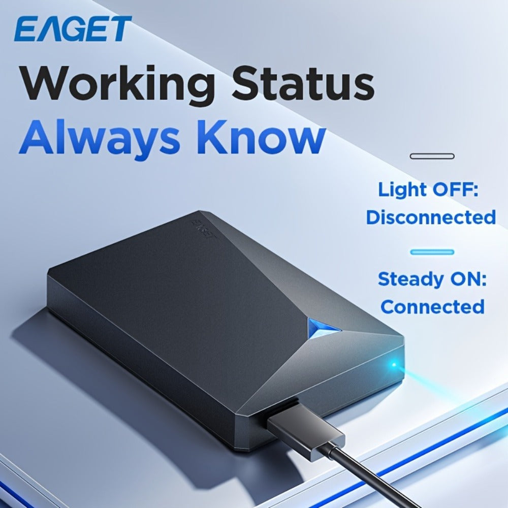 Portable External Hard Drive USB 3.0 High-Speed Mechanical HDD Mobile Backup Storage Plug & Play for PC Desktop MacBook PS4 Xbox Smart TV – EAGET Compact Travel Hard Disk
