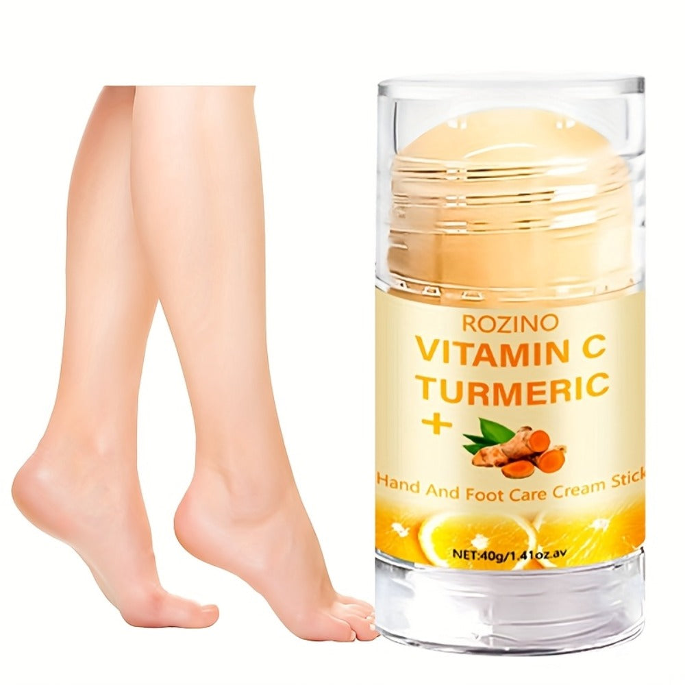 Skincare Set with ROZINO Label, 5 Turmeric and Vitamin C Cream and Serum Items for Face Hands and Feet