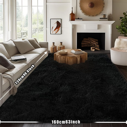 Rectangular Shaggy Area Rug with Four Color Labels and 24 x 35.8-Inch to 94.49 x 118.11-Inch Sizes