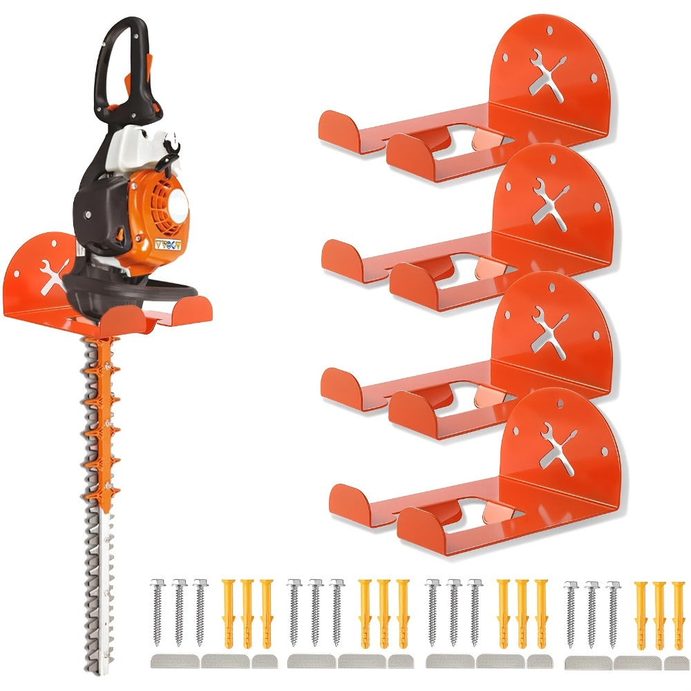 Weed Eater Hanger Wall Mount Trimmer Rack – 8" Heavy Duty Garage Storage Hooks for Grass Trimmer, Hedge Trimmer, Leaf Blower & Chainsaw | Garden Power Tool Holder Organizer Wall Bracket | 1/2/4pcs