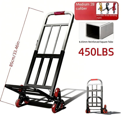 Folding Hand Truck Stair Climbing Wheels Heavy Duty 220 450 680 LBS Capacity Compact Collapsible Handcart Dolly for Home Warehouse Grocery Moving Office Material Handling