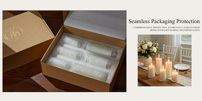 Pillar Candles with Clear Glass Hurricane Holders – Unscented White Cylinder Candles & Vases for Wedding Centerpieces, Party Tables, Home & Office Decor, Bulk Set 24 or 48 Pieces