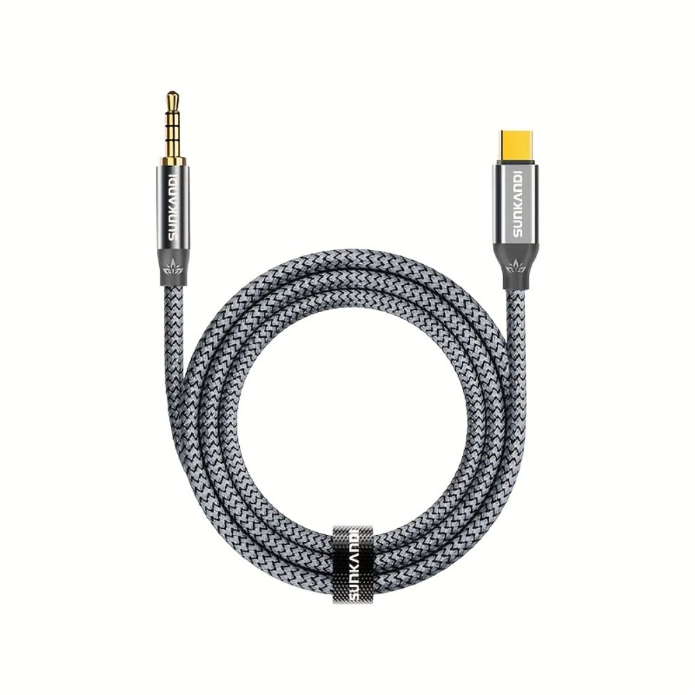 USB-C to 3.5 mm Audio Adapter with DAC and TRRS Jack for Phone, Tablet, Laptop and Car Audio Connections