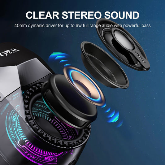 5-in-1 Wireless Bluetooth Speaker with Phone Holder & Earbuds, HD Stereo Sound, Colorful Ambient RGB Light, Universal Tablet & Phone Stand, Wireless Earbuds Included, Ideal for Work Travel Home Office