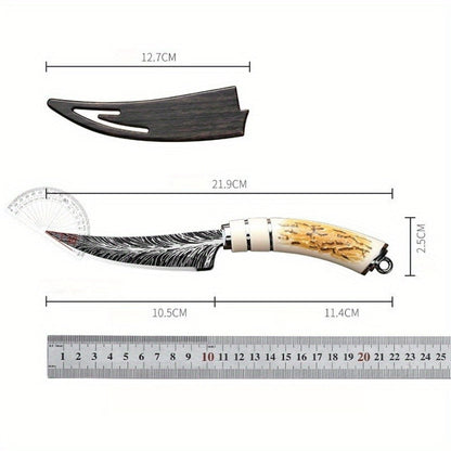 Eagle Head Kitchen Knife 13.5 Inch Sharp 420 Stainless Steel Blade with Engraved Handle - Unique Meat Cleaver Chef Knife for Cooking - Cool Novelty Knife Gift for Men BBQ Enthusiasts