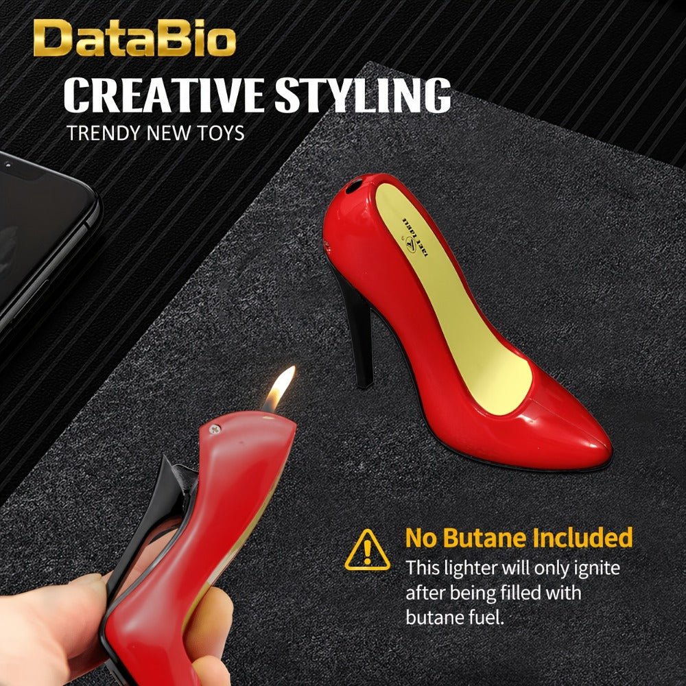 High Heel Shaped Lighter Refillable Butane – Cute Novelty Windproof Flame Lighter for Women, Adjustable Flame, Metal Body, Perfect Gift for Girlfriend Birthday Valentine’s Day Anniversary (No Butane)