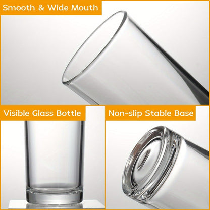 Six-Piece Highball Glass Set with Thick Bases for Juice, Milk, Water and Everyday Tabletop Drinks