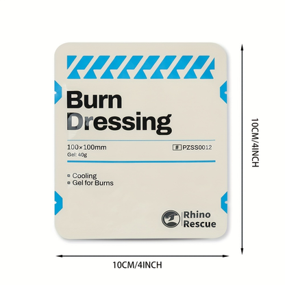 Burn Dressing Five-Pack with 100 x 100mm Gel Pads, 40g Individually Packed Rhino Rescue Packets