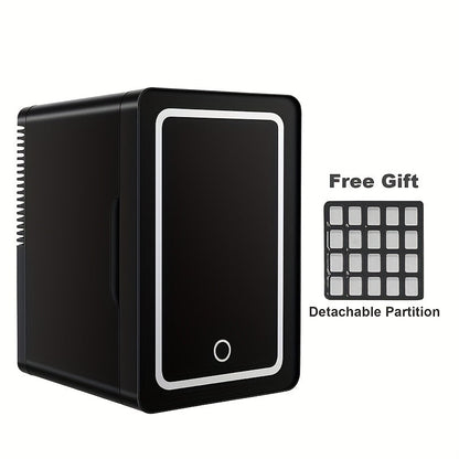 Mini Fridge 1.59 Gal 9-Can - AC/DC Portable Cooler & Heater, Silent Thermoelectric Refrigerator for Skincare, Drinks & Cosmetics, Bedroom, Office, Dorm, Desk, Car & Travel