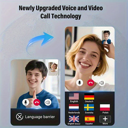 Open-Ear Translation Earphones with Charging Display Case and Black, Beige, Blue or Green Options