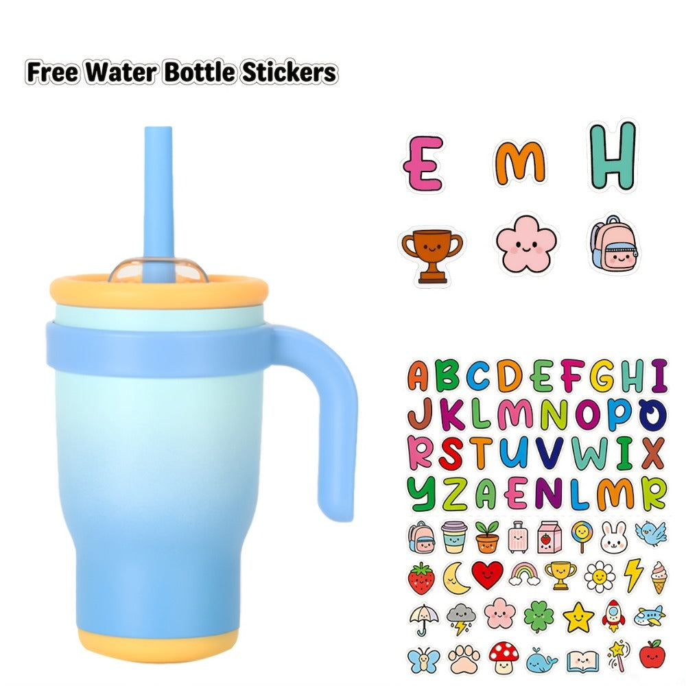 Insulated Tumbler 14oz Stainless Steel with Handle, Straw, Two-Way Lid and Ten Color Options