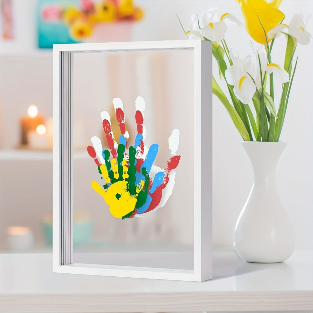 Family Handprint Kit with 4 Slots & 6 Colors – Memory Frame Keepsake Gift