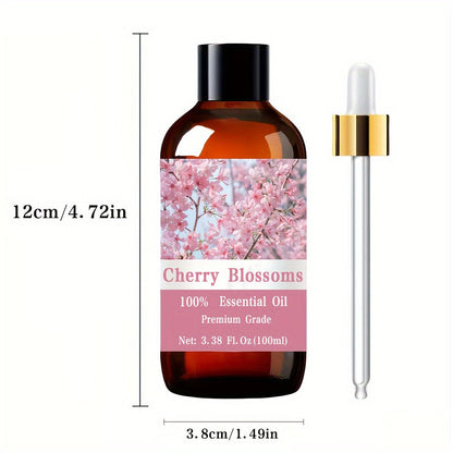 Aromatherapy Oil Cherry Blossom Floral Body Oil in 100ml Bottle for Massage, Meditation and Personal Care