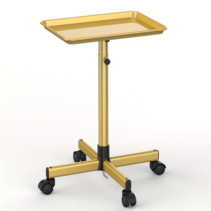 Adjustable-Height Salon Tray Cart with Removable 18 x 13-Inch Tray and Gold or Black Finish