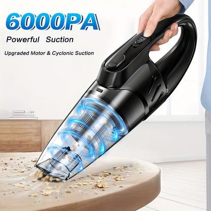 Model 807 Cordless Car Vacuum Cleaner with 6000Pa Pictured Rating, Five Accessories and Six Color Configurations