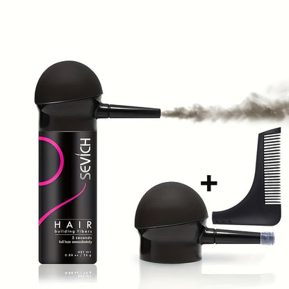 Keratin Hair Fibers 3-Piece Kit with Spray Pump & Optimizer, Instant Thickening Powder for Thinning Hair & Beard