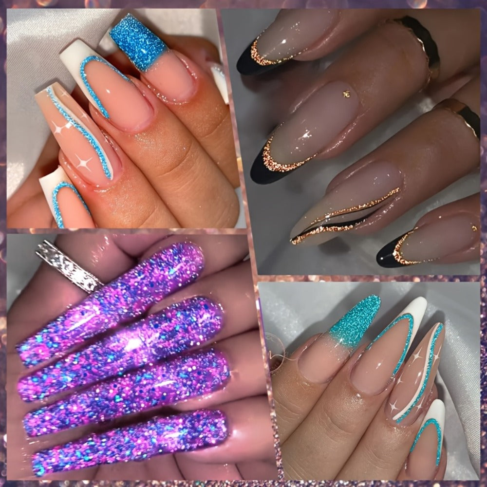 Reflective Line Nail Art Gel Set with Three 5ml LILYCUTE Bottles, Slim Liner Brushes and Two Color Group Options