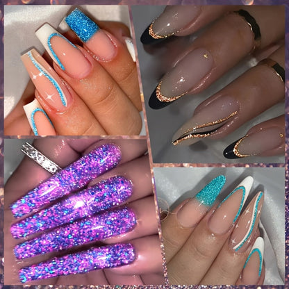 Reflective Line Nail Art Gel Set with Three 5ml LILYCUTE Bottles, Slim Liner Brushes and Two Color Group Options