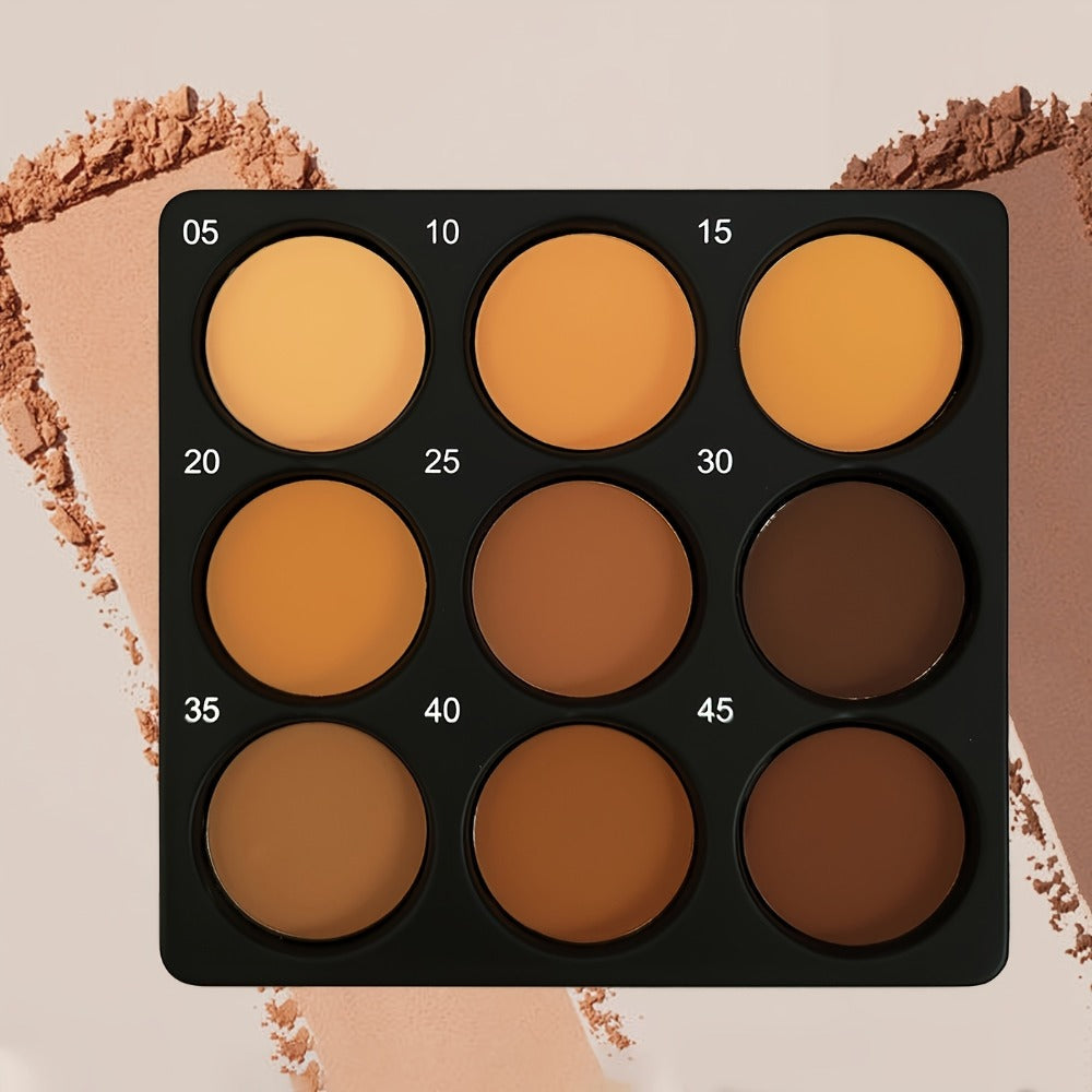 Matte Contour Palette 9 Colors Face Contouring Bronzer Kit Deep Brown Tones Buildable Blendable Multi-Use multi-use Sculpting Makeup for