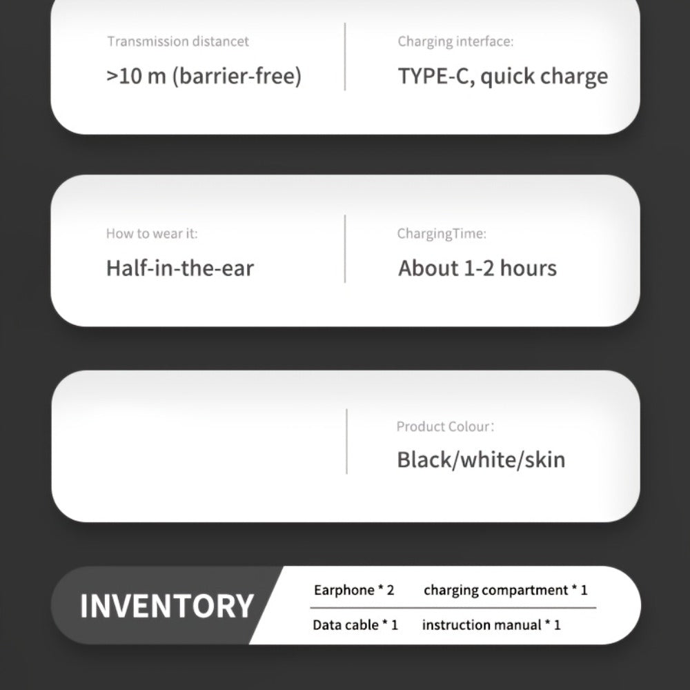 Invisible Sleep Earbuds TWS Hi-Fi Stereo Wireless Bluetooth Digital Screen Ultra-Long Battery 3 Colors for Android Apple Samsung All Smartphones Cycling Running Sports