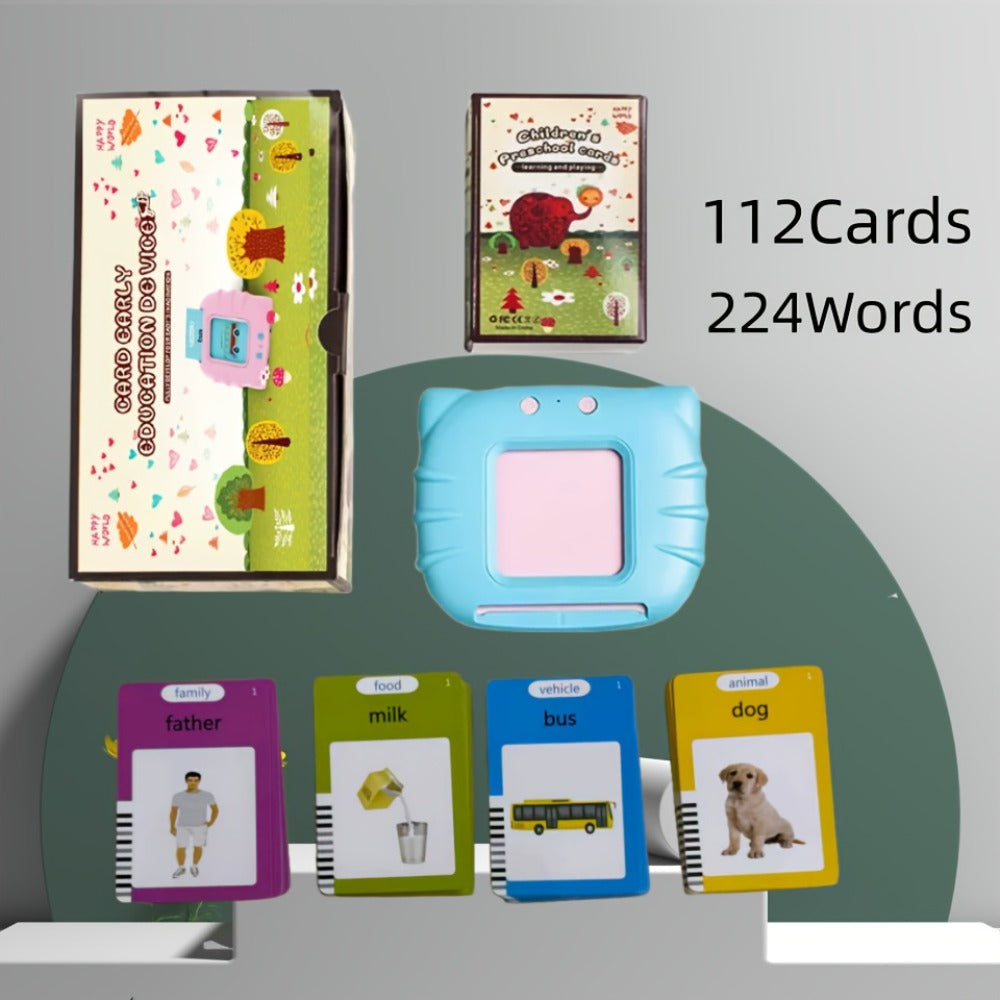Bilingual English Speaking Flash Cards for Kids — 56 Cards 112 Visual Sight Words, Toddler Vocabulary Builder ESL Language Learning Toy for Boys Girls Ages 2-6, Birthday Christmas Gift