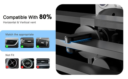 Infrared Auto-Sensing Car Phone Mount 10W Wireless Charging Auto-Lock Clamp Vent Clip Dashboard Suction 360° for iPhone 16 15 14 13 12, Samsung Galaxy S24 S23 S22, All Qi Devices – Black