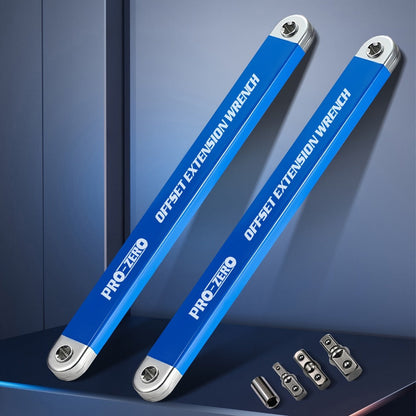Two-in-One Offset Ratchet Wrench with Three Square-Head Adapters in Four Handle Color Options