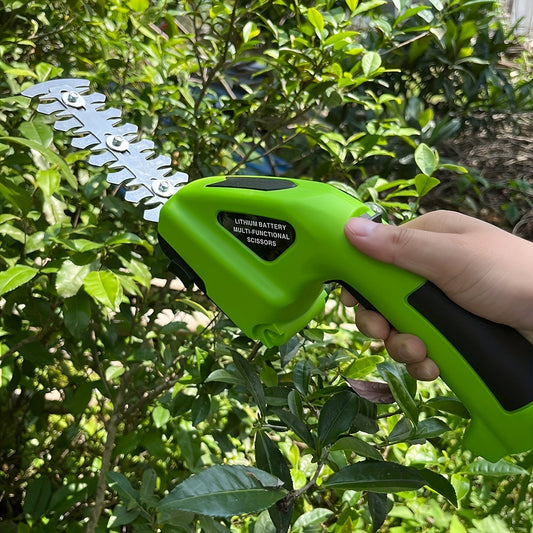 Cordless Hedge Trimmer 2-in-1 | USB-C Rechargeable Electric Grass Shear with Interchangeable Blades | Lightweight Lawn Edger for Shrubs Bushes Balcony Garden