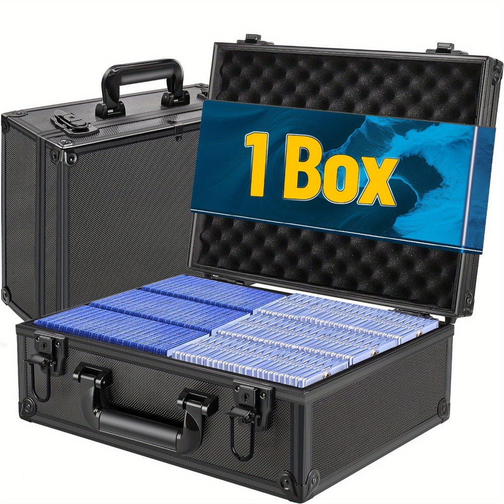 Locking Trading Card Storage Case with Foam Dividers, Carry Handle and Standard or Mini Size Options