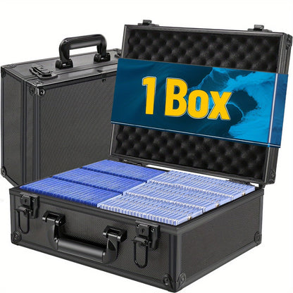 Locking Trading Card Storage Case with Foam Dividers, Carry Handle and Standard or Mini Size Options