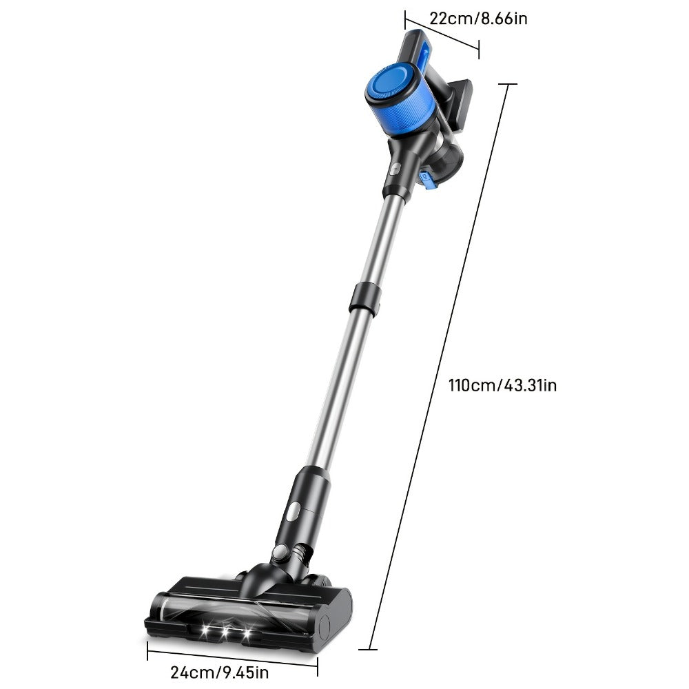 Stick Vacuum Cleaner 70Kpa MAX Suction Cordless & Corded 8-in-1 Handheld Vacuum for Hard Floors, Carpets & Pet Hair - Lightweight with Detachable Battery, LED Display, Up to 45 Min Runtime, Multiple Colors