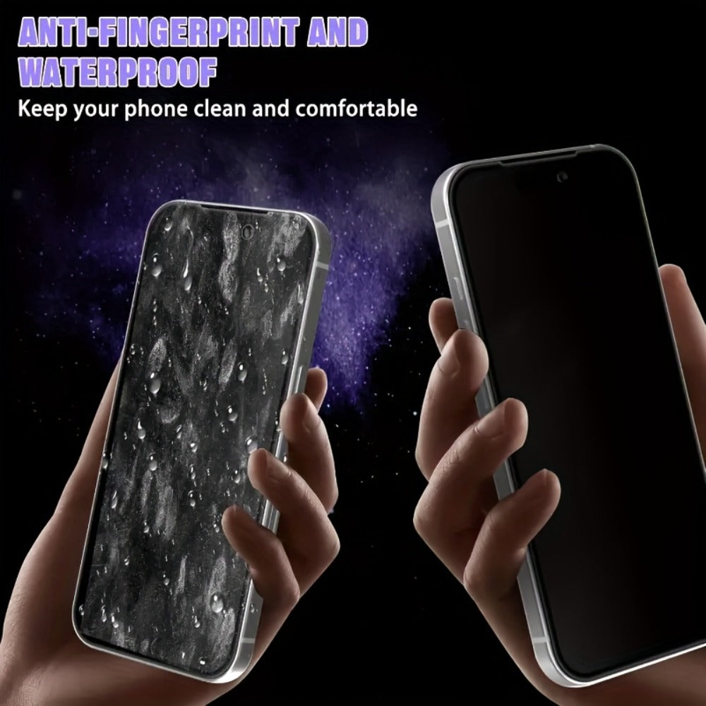 Anti-Spy Tempered Glass Screen Protector for iPhone – 9H Full Coverage Privacy Film, HD Blackout, Fingerprint Resistant, Face ID Compatible, iPhone X XS XR 11 12 13 14 15 16 17 Pro Max Plus Air