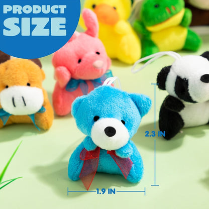 Mini Animal Plush Toy Assortment 72 Pack Bulk – 2.5-3 Inch Stuffed Animals for Party Favors, Carnival Prizes, Classroom Rewards & Stocking Stuffers, 72 Unique Designs No Duplicates