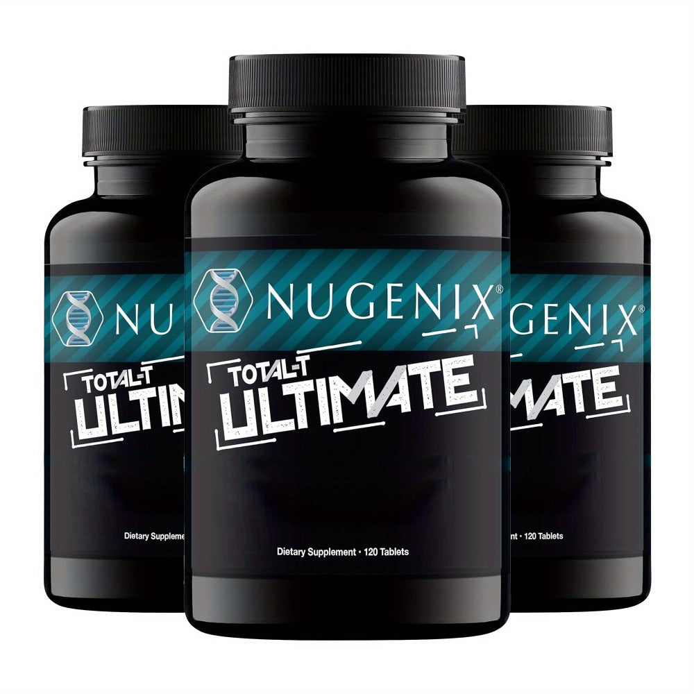 Natural Testosterone Booster for Men – Total-T Ultimate with D-Aspartic Acid, Horny Goat Weed, Tribulus, Maca & Stinging Nettle | Energy, Mood & Muscle Health Support | 1 or 3 Bottle Pack